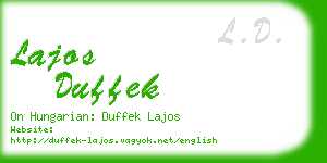 lajos duffek business card